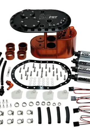 Warranty Included Deatschwerks 2.0L Staged Fuel Cell Surge Tank (Includes 4 DW300 Fuel Pumps)