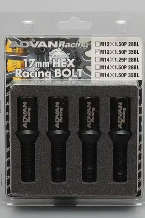 Mega Sale Advan Wheel Bolt 35mm Thread (Black) - 4 Pack