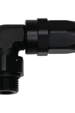 DeatschWerks 8AN ORB Female Swivel 90-Degree Hose End CPE - Anodized Matte Black Crafted