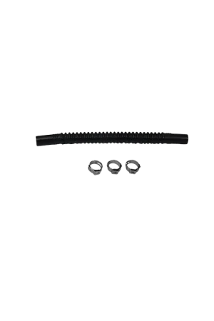 Deatschwerks Convoluted Tubing 150mm Length x 8mm ID Side 1 x 8mm ID Side 2 - Black Certified