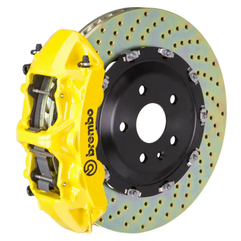 Flash Sale Brembo 08-17 A5/09-16 A4 Front GT BBK 6 Piston Cast 380x34 2pc Rotor Drilled- Yellow