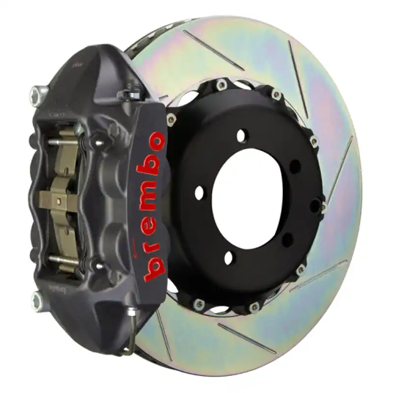 Premium Brembo 99-07 Evo VI/VII/VIII/IXRear GTS BBK 4 Piston Cast 328x28 2pc Rotor Slotted Type1-Black HA