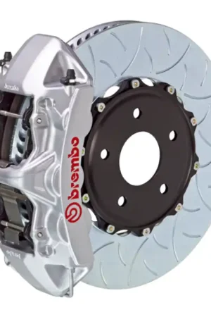 Top Pick Brembo 97-04 Corvette C5 Front GT BBK 6 Piston Cast 350x34 2pc Rotor Slotted Type-3-Silver