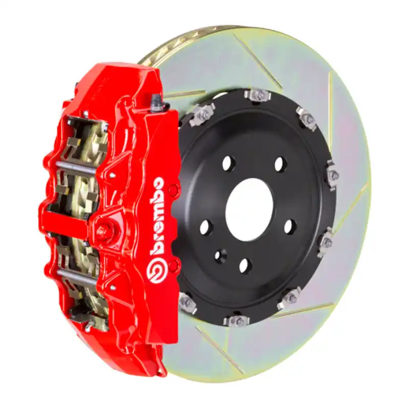 While Supplies Last Brembo 02-18 G500/03-04 G55 Front GT BBK 8 Piston Cast 380x34 2pc Rotor Slotted Type1-Red