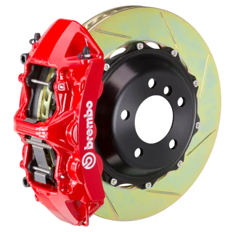 Brembo 05-11 SLK55 AMG (R171) Front GT BBK 6 Piston Cast 380x32 2pc Rotor Slotted Type-1-Red Next Day Delivery