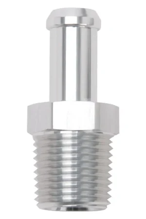 Edelbrock Hose End Straight 1/2In NPT to 1/2In Barb Clear Anodize Next Day Delivery