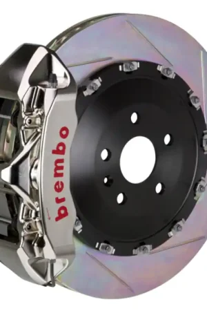 Brembo 15-19 Macan Turbo Front GTR BBK 6 Piston Billet 405x34 2pc Rotor Slotted Type1 - Nickel Low Price