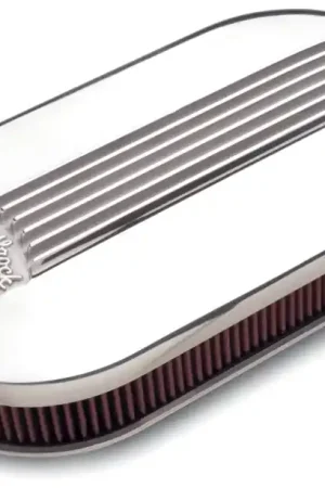 Warranty Included Edelbrock Air Cleaner Classic Series Oval Aluminum Top Dual Carburetor Polished