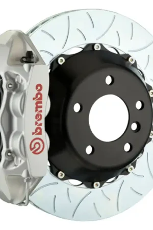 Brembo 15-18 M3 Excl CC Brakes Rr GT BBK 4Pis Cast 380x28 2pc Rotor Slotted Type3-Silver Instant Buy