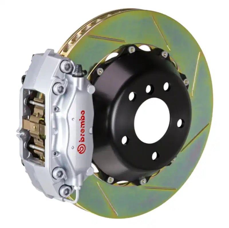 Handmade Brembo 07-08 G35/G35S Sedan Rr GT BBK 4Pis Cast 345x28 2pc Rotor Slotted Type1-Silver