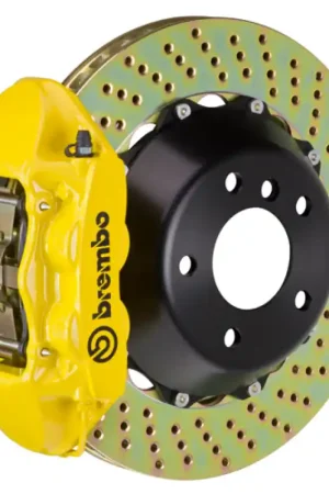 Place Order Brembo 12-16 991.1/991.1 (Excl. PCCB) Rear GT BBK 4 Piston Cast 345x28 2pc Rotor Drilled- Yellow