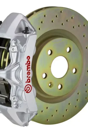 Brembo 05-14 Mustang GT Excl non-ABS Equipped Fr GT BBK 6Pist Cast 355x32 1pc Rtr Slot Type1-Black Express Delivery