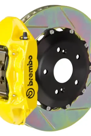 Flash Sale Brembo 07-15 TT 3.2L/09-15 TTS/12-13 TT RS Rr GT BBK 4Pist Cast 328x28 2pc Rotor Slot Type1-Yellow