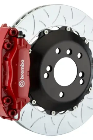 Latest Brembo 05-08 7-Series (After 3/5 Prod) Rear GT BBK 4 Pist Cast 345x28 2pc Rotor Slotted Type3-Red