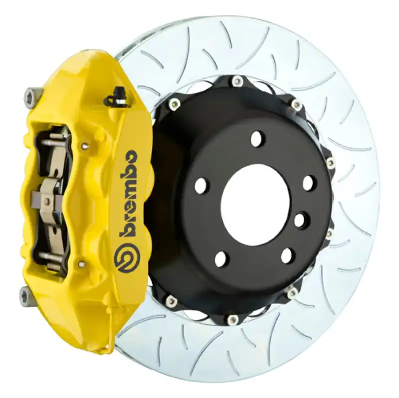 Brembo 90-05 NSX Rear GT BBK 4 Piston Cast 345x28 2pc Rotor Slotted Type-3- Yellow Free Shipping