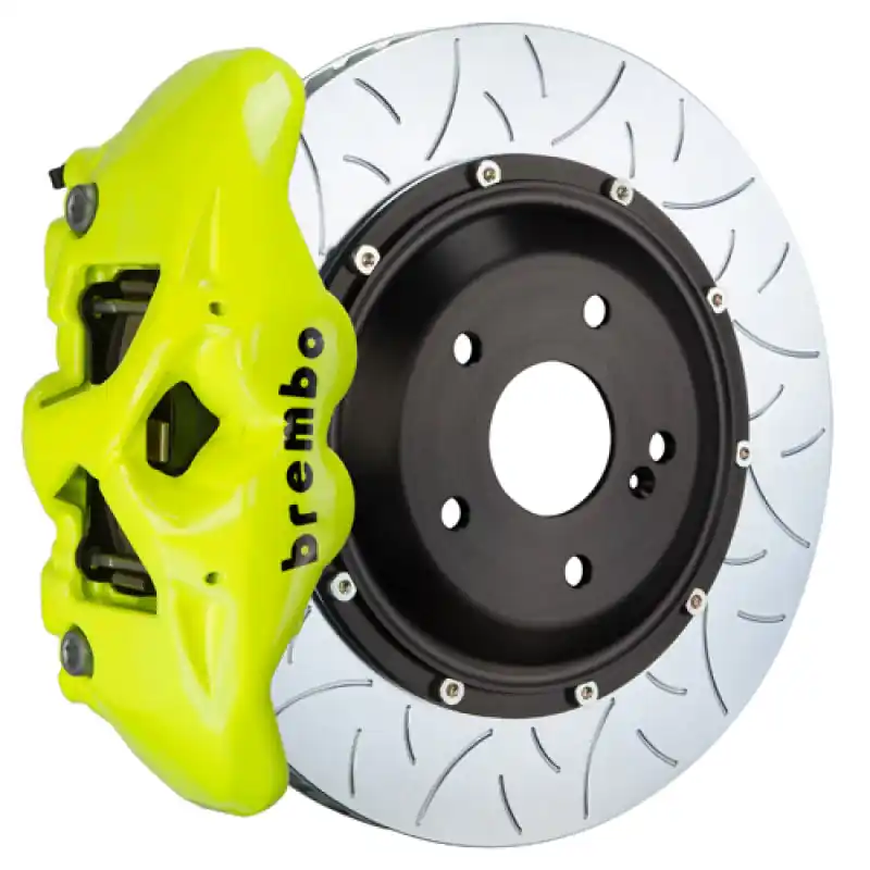 Deal Brembo 19+ Mazda3 Front GT BBK 4 Piston Cast 345x28 2pc Rotor Slotted Type-3- Fluo. Yellow