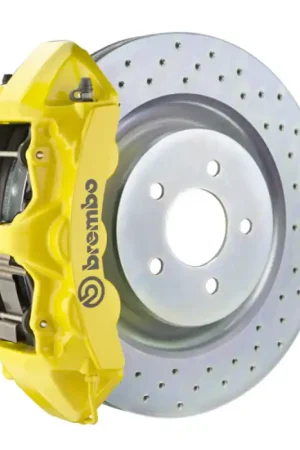 Cheap Brembo 16+ Camaro LS/LT/SS Front GT BBK 6 Piston Cast 355x32 1pc Rotor Drilled- Yellow