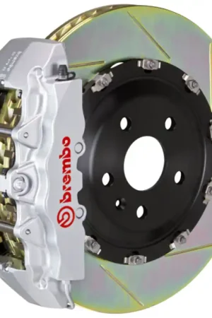Instant Buy Brembo 00-02 RS4 Front GT BBK 6 Piston Cast 380x34 2pc Rotor Slotted Type-1-Silver