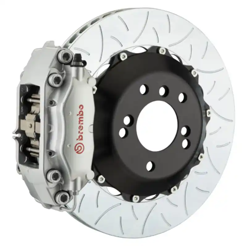 Brembo 89-98 Skyline GTR Rear GT BBK 4 Piston Cast 2pc 345x28 2pc Rotor Slotted Type3-Silver Clearance