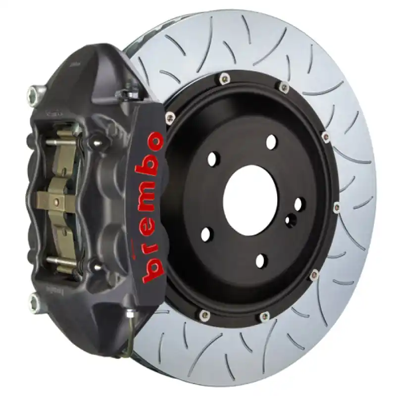 Brembo 15-18 M3 Excl CC Brake Rr GTS BBK 4Pis Cast 345x28 2pc Rotor Slotted Type3-Black HA Get Yours