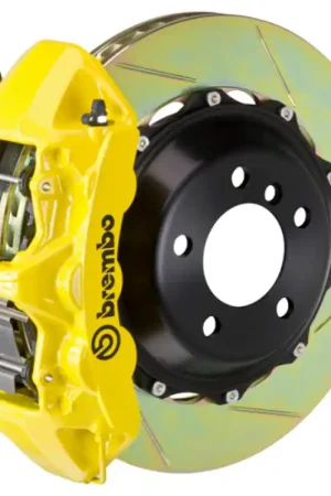 Authentic Brembo 12-16 98ster Fr GT BBK 6Pist Cast 355x32 2pc Rotor Slotted Type1-Yellow