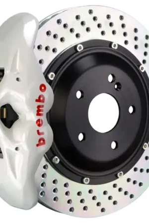 Brembo 15-17 F150 2WD/4WD (Excl. Raptor) Rear GT BBK 4 Piston Cast 380x28 2pc Rotor Drilled- White Money Back Guarantee