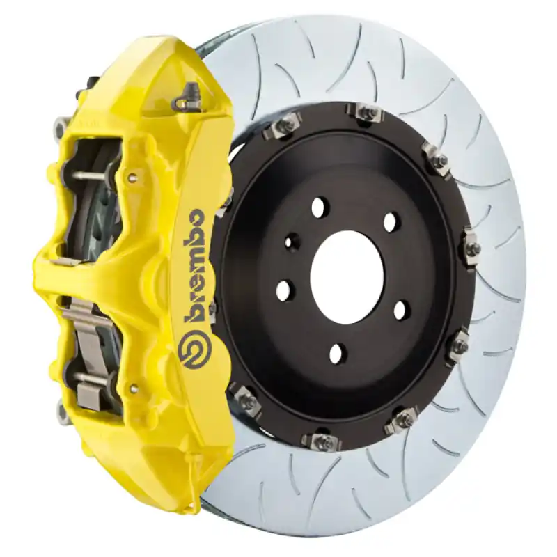 Brembo 21+ Model S Plaid/Model X Plaid Fr GT BBK 6Piston Cast 405x34 2pc Rotor Slotted Type3-Yellow Top Rated