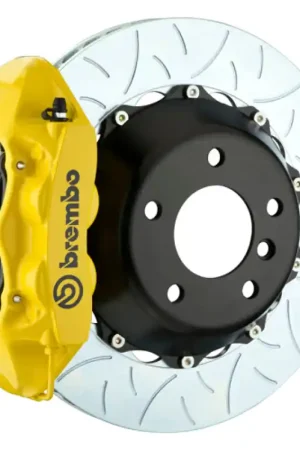 Brembo 06-13 Corvette Z06 Excl CC Brakes Rr GT BBK 4Pist Cast 380x28 2pc Rotor Slot Type3- Yellow Low Price