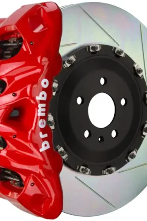 Brembo 09-16 Panamera/S/4S/Turbo Front GT BBK 8 Piston Cast 412x38 2pc Rotor Slotted Type1-Red Exclusive Offer