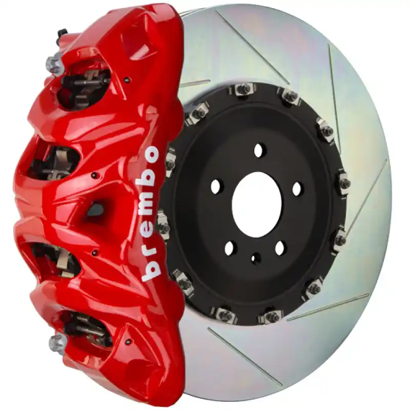 Brembo 09-16 Panamera/S/4S/Turbo Front GT BBK 8 Piston Cast 412x38 2pc Rotor Slotted Type1-Red Exclusive Offer