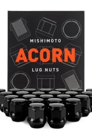 Mishimoto Steel Acorn Lug Nuts M14 x 1.5 - 24pc Set - Black Viral