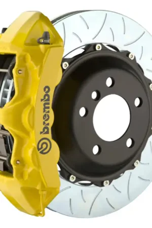 Mega Sale Brembo 08-09 CLK63 AMG Black Series Fr GT BBK 6 Piston Cast 380x34 2pc Rotor Slotted Type3- Yellow