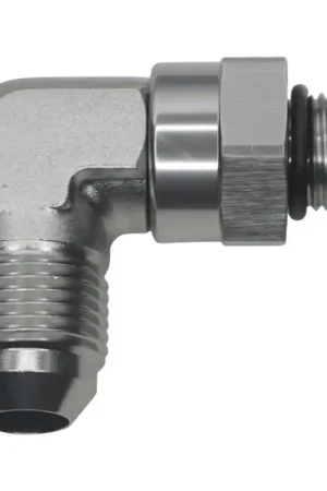 DeatschWerks 6AN ORB Male Swivel to 8AN Male Flare 90-Degree - Anodized Titanium Trending