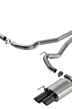 Borla 2024 Ford Mustang 2.3L Ecoboost S-Type Black Chrome Catback Exhaust w/ Quad Tips - Non-Active Grab Now