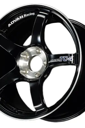 Same Day Shipping Advan TC4 18x10 +35 5-114.3 Racing Gloss Black and Diamond Cut Wheel