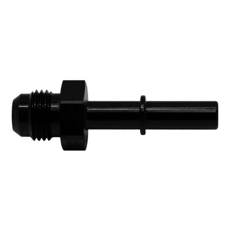 Handmade DeatschWerks 6AN Male Flare to 5/16in Male EFI Quick Connect Adapter - Anodized Matte Black
