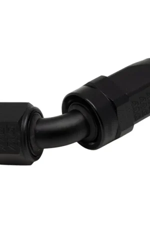DeatschWerks 8 AN Female Flare Swivel 60-Degree Hose End CPE - Anodized Matte Black Fresh Stock