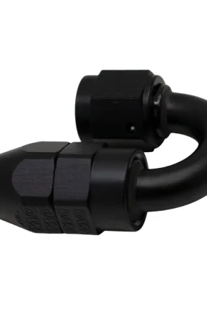 Seasonal Sale DeatschWerks 6AN Female Swivel 180-Degree Hose End PTFE (Incl Olive Insert) - Anodized Matte Black