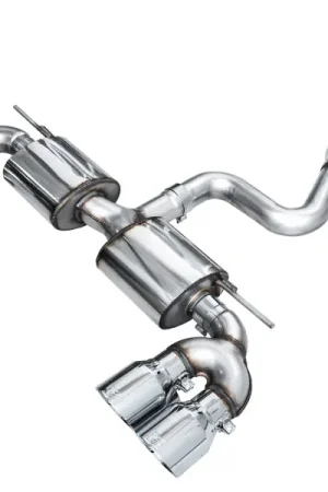 Super Sale AWE MK8 Volkswagen Golf R 3in Touring Edition Quad Exhaust - Chrome Silver Tips