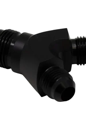 While Supplies Last DeatschWerks 6AN Male Flare to 6AN Male Flare to 8AN Male Flare Y Fitting - Anodized Matte Black