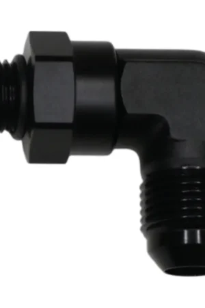 Save Now DeatschWerks 6AN ORB Male Swivel to 8AN Male Flare 90-Degree - Anodized Matte Black