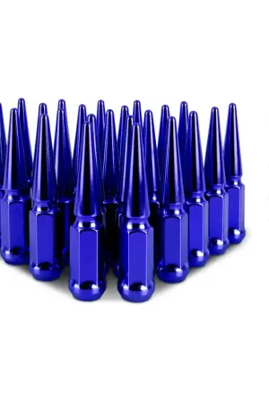 Final Sale Mishimoto Mishimoto Steel Spiked Lug Nuts M14 x 1.5 24pc Set Blue